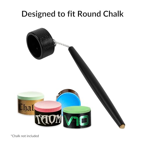 Aluminum Circle Pool Chalk Holder - Use with TAOM Pyro or TAOM V10 Chalk - Slip-in Pocket Pool Cue Chalk Holder - Cover Billiard Supplies - Snooker Accessory Chalk - color: Black