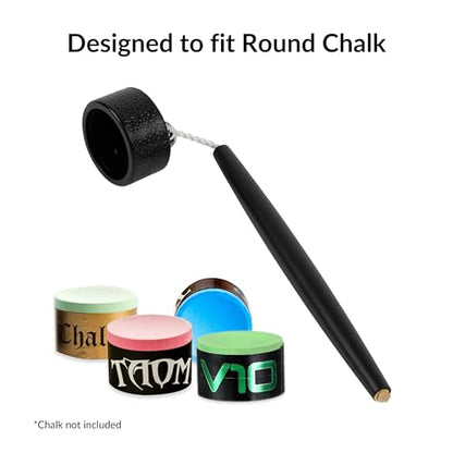Aluminum Circle Pool Chalk Holder - Use with TAOM Pyro or TAOM V10 Chalk - Slip-in Pocket Pool Cue Chalk Holder - Cover Billiard Supplies - Snooker Accessory Chalk - color: Black