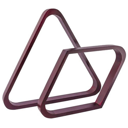 GSE Games & Sports Expert Solid Wood Billiard 8-Ball Triangle / 9-Ball Diamond Pool Ball Racks for 2-1/4" Pool Balls, Pool Table Accessories - color: Mahogany, style: Triangle & Diamond Racks