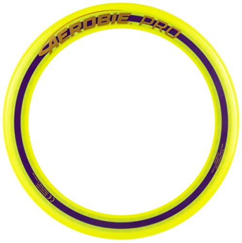 SPINMASTER 6046389 Boomerangs Aerobie Throw Diameter 33 cm, Adults and Children from 5 Years (TOGGO Toys 2022), Single, Pro Flying Ring Yellow, 33cm - color: Pro Flying Ring Yellow