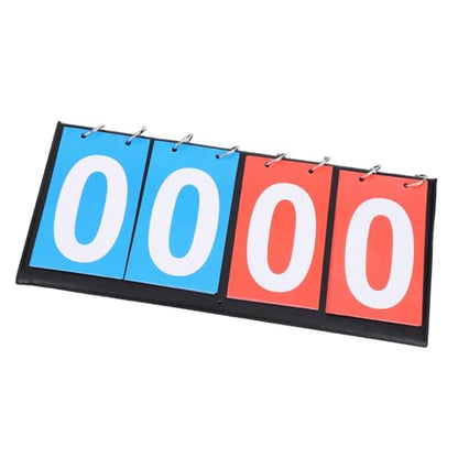 Portable Flip Digital Scoreboard 2 3 4 Digit Counter for Soccer Basketball Table Tennis Compact Desktop Design with Clear Display - size: four digit scoreboard