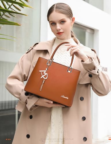 Womens Purses and Handbags Shoulder Bags Ladies Designer Top Handle Satchel Tote Bag - color: Liz Brown