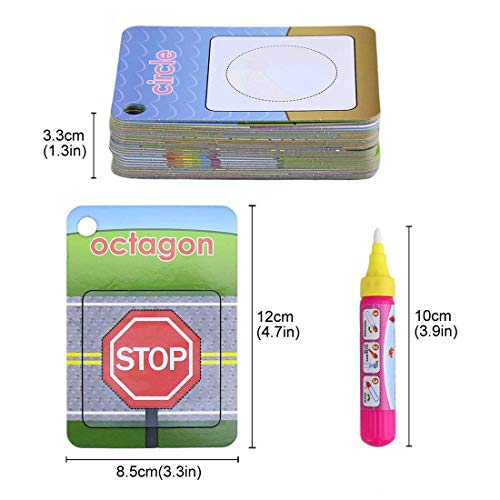 Coolplay Water Coloring Cards Learning Number Shape Color Toddler Girl Toy Water Paint Cards Airplane Activities for Kids Toy - style: number cards