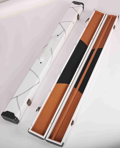 Expert Billiard Pool Cue Stick Hard case,Billiard Carrying Case Holds 1 Complete 2-Piece 58 Inches Cue Sticks(1 Butt/1 Shaft),Two Color Available - color: White