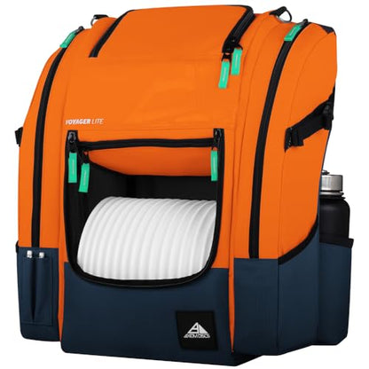 Axiom Discs Voyager Lite Backpack Disc Golf Bag (Choose Your Favorite Color) - color: Orange/Navy, style: V2