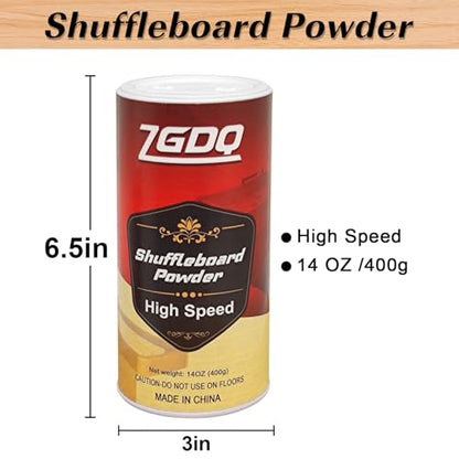 Shuffleboard Sand Wax,High Speed Shuffleboard Powder Set,2 Cans Shuffleboard Salt Set with Mini Brush - style: 400G*2cans