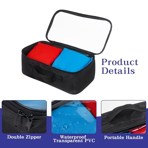 Klmnop 2 Pcs Cornhole Bag Carry Case, Cornhole Carrying Case Holds 8 Bean Bags with Portable Handle for Storage, Transport