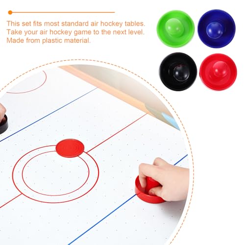 Levemolo Air Hockey Pushers and Plastic Pucks Replacement with Felt Pads Ergonomic Design for Smooth Glide and Table Protection for Air Hockey Game Tables Kit