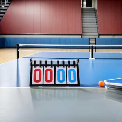 BESPORTBLE Portable Tabletop Sports Scoreboard 4-Digit Flip Score Keeper Thick Plastic Shell for Basketball Volleyball Tennis Baseball Games and Referee Use