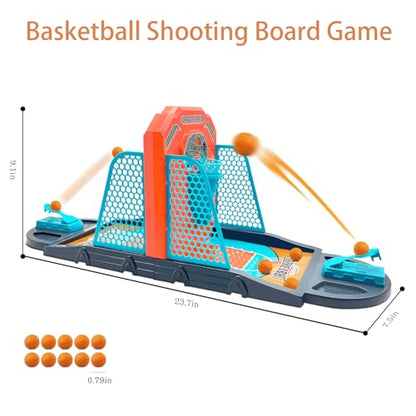 Basketball Shooting Game Toy, Funny Shooting Game, Desktop Table Basketball Games Set, Fast and Frenzied Launching ball - Including 1 Basketball Stand and 10 Balls, Gift for Kids 3-10 Year Old - color: Mint