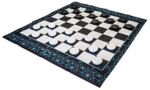 4Fun Jumbo Checkers Set | Giant Checkers Game | Indoor/Outdoor Checkers | Outdoor Board Game