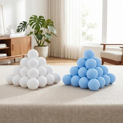 50pcs Frosted Table Tennis Balls: No Print 40mm Seamless Table Tennis Balls - Plastic White Light Blue Game Participants- Decoration Supplies for Games Party