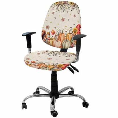 Savannan Office Chair Cover, Autumn Gnome Squirrel Pumpkin Protective Stretch Elastic Universal Cover for Desk Task Chair,Computer Rotating Chair 1 Pcs Sunflowers Fall Leaves