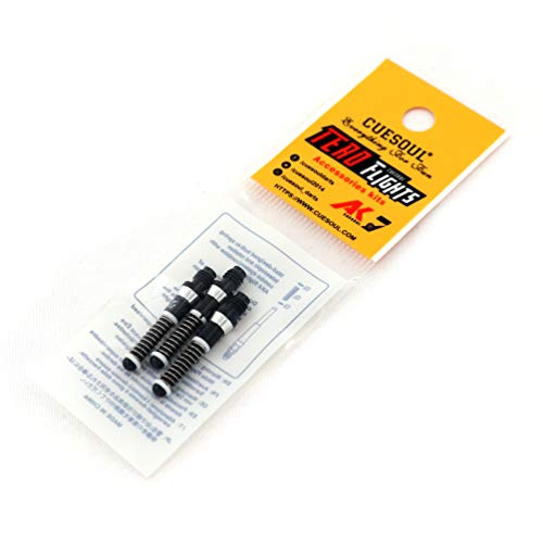 CUESOUL TERO AK7 Aluminum Dart Shafts 25.2mm Built-in Spring Telescopic for Steel Tip Darts and Soft Tip Darts - color: Black