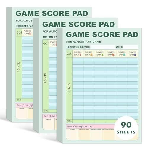 30 90 180 Sheets Game Score Pads Double Sided Game Score Tracker 6 x 9 Inch Card Game Score Sheets Game Score Keeper Game Score Notepad For Almost Any Family Games Board Games Bowling Balls Sport
