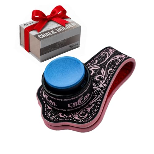CRICAL Portable Magnetic Pool Chalk Holder Square Chalk Cube Holder Billiard Cue Accessory Gift Idea - color: CL- Chalk Holder Black Pink-Chalk