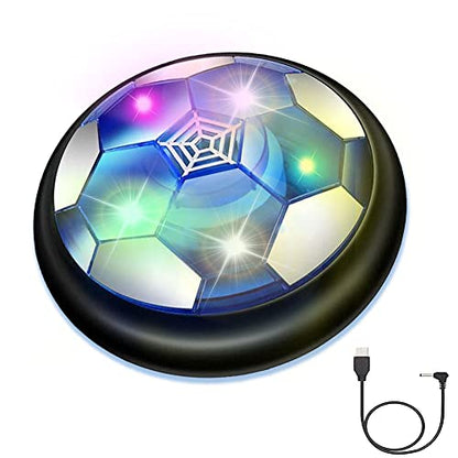 JRD&BS WINL Hover Soccer Ball Toys for Boys Girls Rechargeable Floating Soccer Ball with Led Lights Indoor Air Football Game Birthday Gifts for Kids 3-12 Yr - color: Black