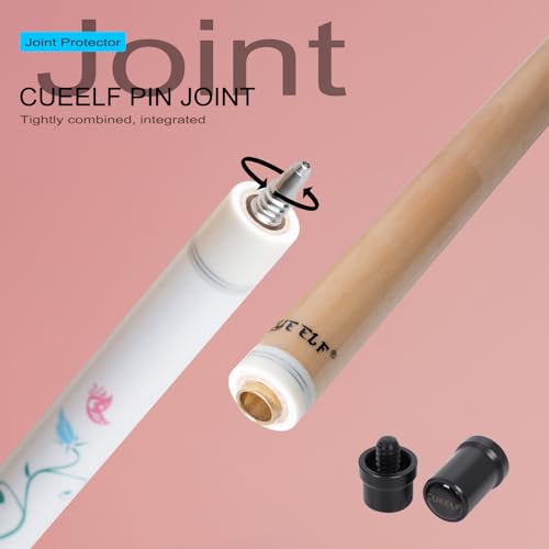CUEELF Pink Pool Cue Stick 58inches Canadian Maple Billiard Cue Sticks Professional Pool Stick Gifts for Women and Ladies - color: White, size: 20 oz