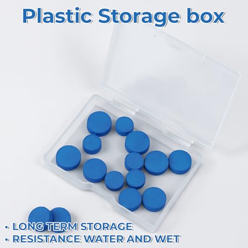ElevateTech 15Pcs Billiard Pool Cue Tips Pool Cue Stick Tips Replacement Repair Kit Sticks for Snooker Table Cues with Storage Box Blue 10 12 13mm