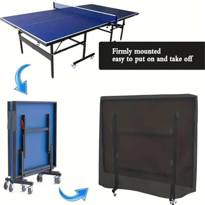 1pc Heavy Duty Waterproof Table Tennis Cover Dust Sun Rain Protection Indoor Outdoor Ping Pong Storage Polyester 165X70X185cm