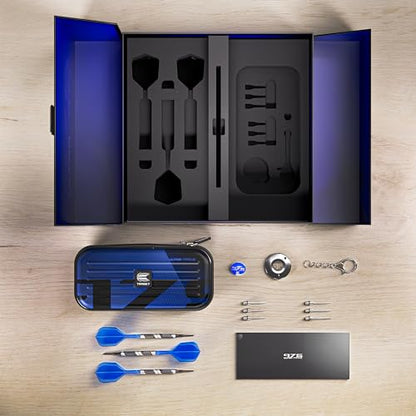 Target Darts 975 Ultra Marine 18G 97.5% Tungsten Soft Tip Darts Set with K-Flex