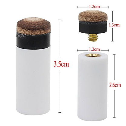 OCR® 12mm Hard Brown Cue Tips Billiard Replacement Screw-on Tips with Pool Cue Stick Ferrules 10 Pcs Cue Tips
