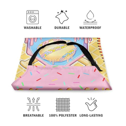Castle Fairy Ice Cream Drip Baseball Kids Kitchen Apron - color: Pink