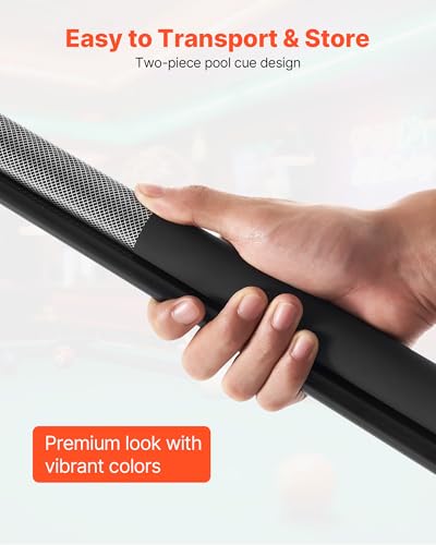 VEVOR Pool Cue, Pool Stick, 58 inch Billiard Pools Cue Stick with Multi-Layer Tip & ABS Connection Ring, Cues Sticks for Professional Pool Table, Bar, Home, Office - style: 1 Piece Pool Stick