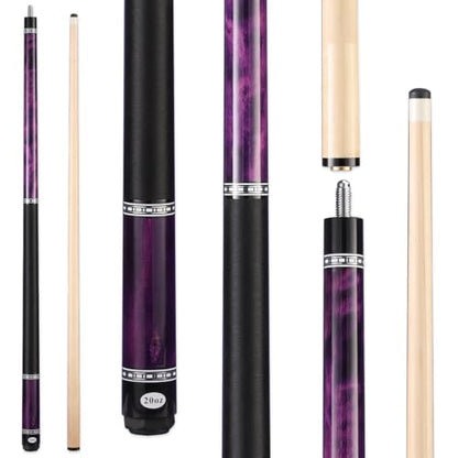 Canadian Maple Pool Cue Stick Set, 58 inch 18oz 19oz 20oz 21oz Billiard House Bar Pool Stick, 12.5mm Tip Billiard Cue for Beginner, Commercial and Home Entertainment - color: 12.5mm Purple