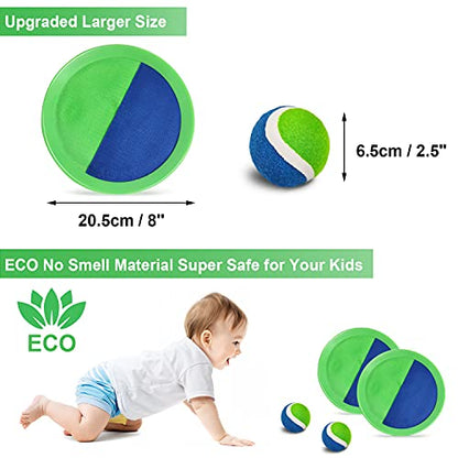 Jalunth Ball Catch Set Game Toss Paddle - Beach Toys Back Yard Pool Outdoor Lawn Games Backyard Camping Sticky Mitts Age 3 4 5 6 7 8 9 10 11 12 Years Old Boys Girls Kids Adults Family Easter Gifts - color: Pink