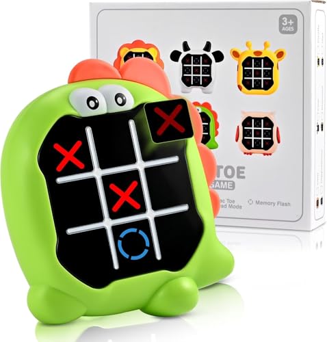 Electronic Tic Toe Tac Bolt Game, 3-in-1 My toeTac Digital Tic Toe Tac Game, Travel Board Fidgets Games for Kids 4 8 12, Brain Memory Games for Kids, Birthday Toy for Girl Boy