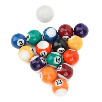 Mini Pool Balls, Small Size Billiard Table Ball Set, Pool Cue Balls, 16PCS 32MM Resin Mini Children Billiard Ball Toy Pool Table Accesssory, Billiards Resin Full Toy kit