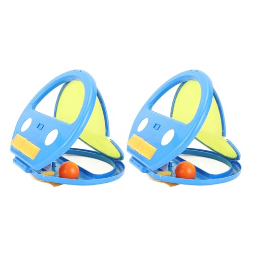 Toss and Catch Ball Set, Hand Exercise Ball Throwing Set, Double Player Outdoor Game with Soft Balls, Ideal for Beach Picnic Party (Blue) - color: Blue
