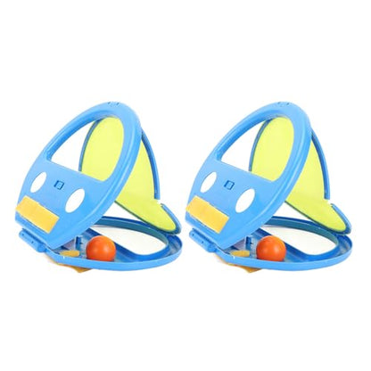 Toss and Catch Ball Set, Hand Exercise Ball Throwing Set, Double Player Outdoor Game with Soft Balls, Ideal for Beach Picnic Party (Blue) - color: Blue