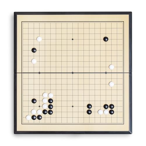 Go Game Set 11 inches - Foldable, Portable and Travel Set, (19 x 19) Strategic Magnetic Board Game (weiqi)