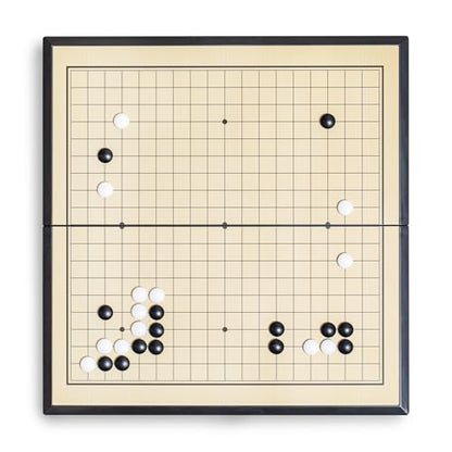 Go Game Set 11 inches - Foldable, Portable and Travel Set, (19 x 19) Strategic Magnetic Board Game (weiqi)