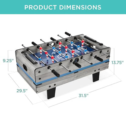 Best Choice Products Multi-Game Table Series – Interactive Game Tables for Kids with Foosball, Air Hockey, Billiards, Ping Pong & More | Childrens - color: 4-in-1 Gray