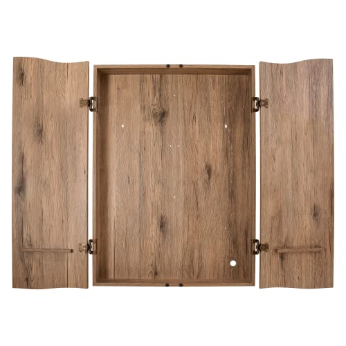 DMI Sports Tan CricketPro Dartboard Cabinet | Designed for Arachnid 15.5” CricketPro 900, 800, 750, 650 Electronic Dartboards | Does Not Include Dartboard