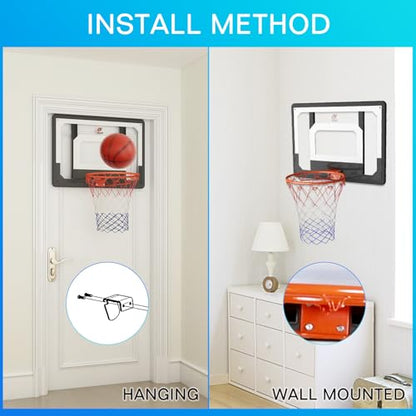 Cyfie 32" x 23" Over-The-Door Basketball Hoop Backboard, Basketball Hoops for Home/Office, Indoor Basketball Game for Kids Adults