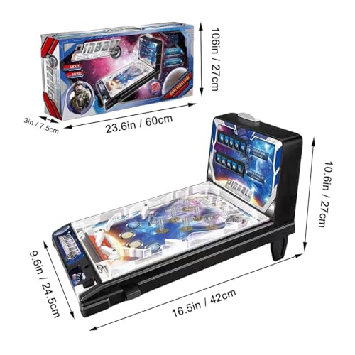 Portable Pinball Machine Toy, Compact Electronic Ball Shooting Game with Scorekeeper, Ideal Mini Arcade Pinball Machine for Travel Parties