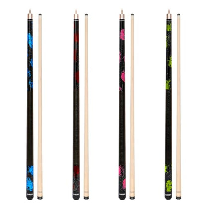 GARSEN Pool Cue Stick 58 inch 18 oz 19 oz 20 oz 21 oz Billiard House Bar Pool Stick - color: Set of 4 pieces