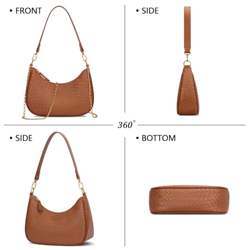 KKXIU Shoulder Bag for Women Cute Hobo Purses and Handbags Retro Clutch Underarm Purse | Cute - color: B-brown
