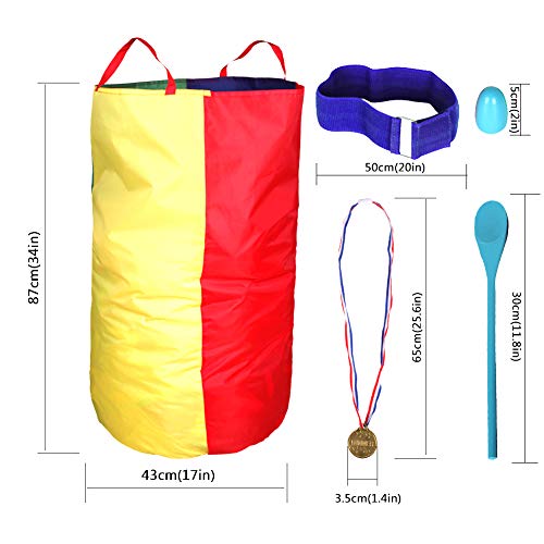 CWLAKON Outdoor Games, Potato Sack Race Bags, Tug of War Rope Blue for Kids and Adults Family, Field Day Birthday Party Field Day Games