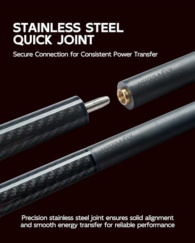 KONLLEN Carbon Fiber Break Cue, 58" 2-Piece Heavy Hitter Pool Break Cue Stick with 12.9mm Tip, Professional Billiards Break Stick - color: KL-HH-2