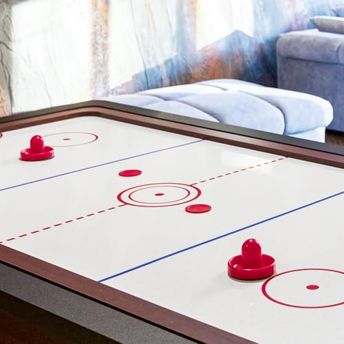 8 PCS 2.5 in Air Hockey Pucks, 4mm Red and Black Durable Plastic Hockey Pucks for Game Tables Accessories, Compatible with Standard Pushers and Goals