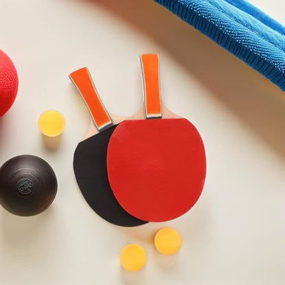 PartyKindom Table Tennis Trainer Set with 2 Rackets and 3 Balls, Indoor Outdoor Paddle Game Equipment with Carrying Case for Sports Training and Practice
