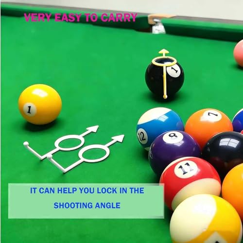 6Pack Billiards Training Aids, Cue Ball Trainer, Cue Shot Aiming Aid for 2-1/4" Balls, Billiards Accessories, Perfect for Beginners & Intermediate Players（White/Yellow/Black）
