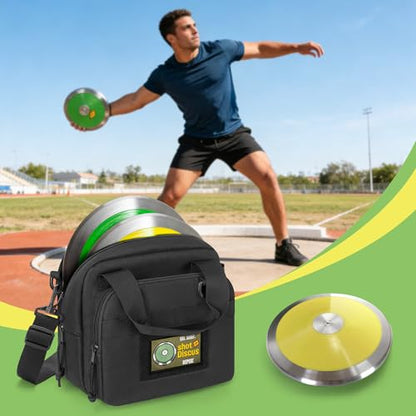 DSLEAF Throwing Discus bag with Padded Protection, 2 Discus Carrier Bag with Portable Handle and Detachable Shoulder Strap for Men and Women