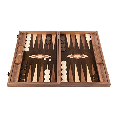 WE Games Luxury Walnut Tree-Trunk Backgammon Set - 19 inches - Handcrafted in Greece - 2 Players - Ages 15+