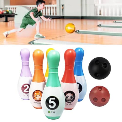 ciciglow Kids Bowling Set Enhance Coordination Skills Improve Motor Abilities Indoor Activity for Children, Plastic Material